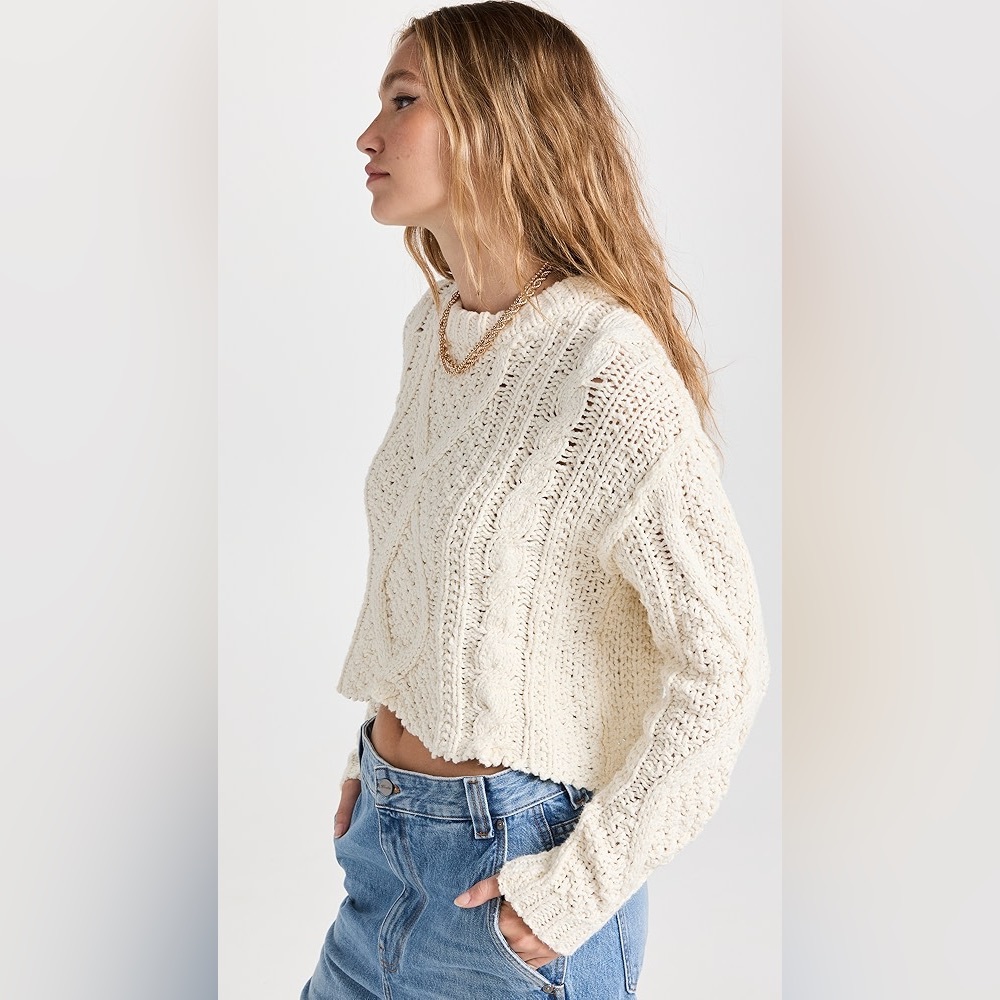 Free People Cutting Edge Cable Knit Sweater